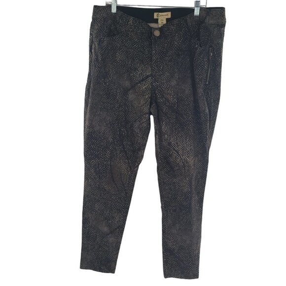 Democracy AB Technology‎ Snakeskin Print Size 20W Skinny Leg Jeans Brown black - Picture 1 of 8